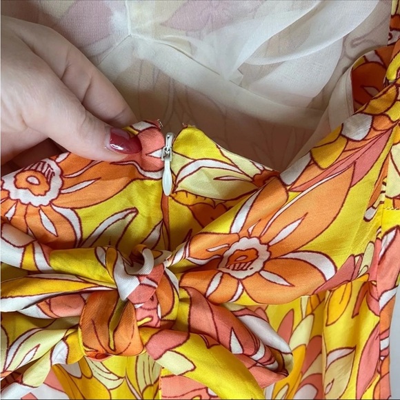 BNWT !! J. Crew Collection puff-sleeve cupro-blend maxi dress : sunset floral - Picture 3 of 9